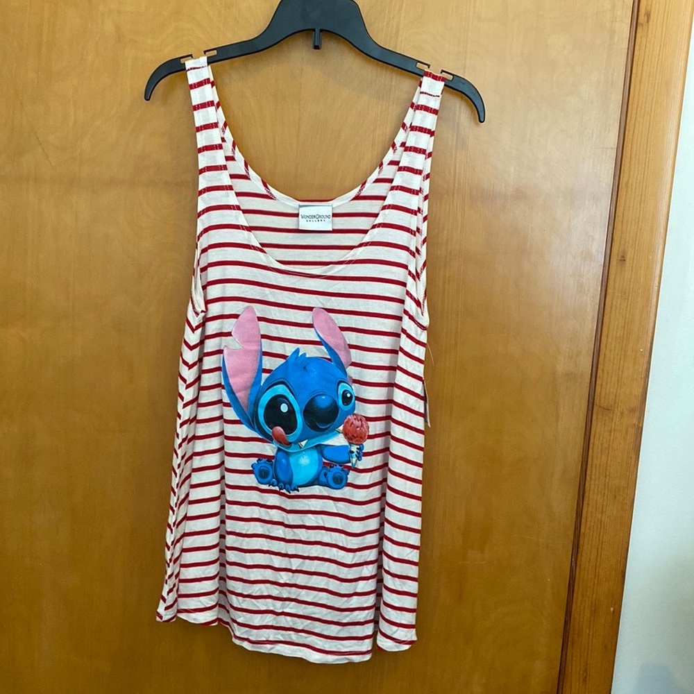 Stitch eating a snow cone tank top